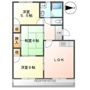 サングリーン西添【3階】の間取り