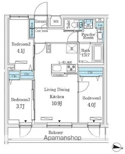 プライムブリス中野富士見町Ⅰ【5階】の間取り