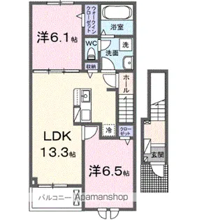 ミミエデン筑後【2階】の間取り