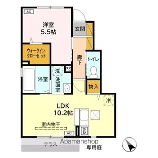 カーサ デルソーレ A【1階】の間取り