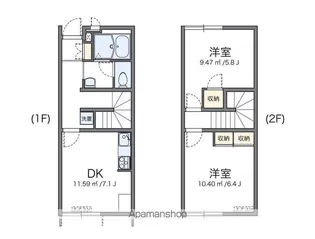 レオパレスウエスト広川二号館【111号室】の間取り