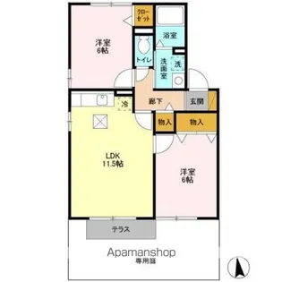 ルピナス A【1階】の間取り