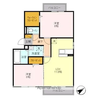 エスペランサ昭和【2階】の間取り