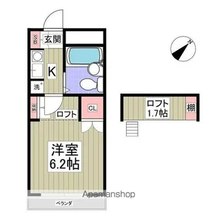 ハイツセルシオン【1階】の間取り