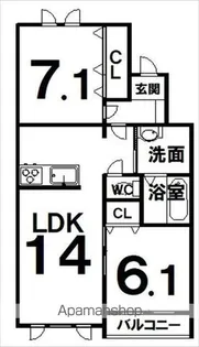 カーサ・レジーナ【1階】の間取り