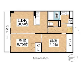 アムール松倉【1階】の間取り