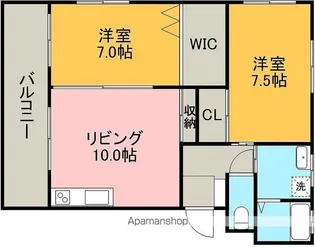 ヴィンテージ八王寺【102号室】の間取り