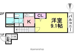 ヴェルドミール園田【218号室】の間取り