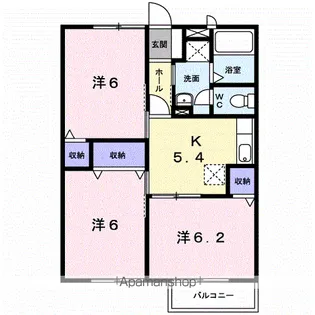 グリーンハイムB【2階】の間取り