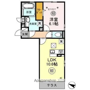 ロイジェントパークス草加手代 B【1階】の間取り