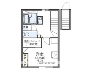 レオパレスニューロード【208号室】の間取り