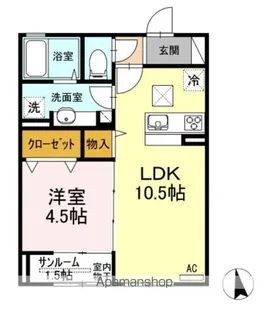 デュード・ボヌール S【2階】の間取り