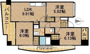 中央ハイツ海老塚【C-14号室】の間取り