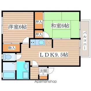 ハイカムールS【1階】の間取り