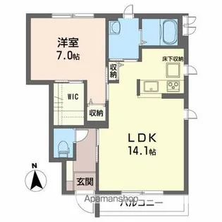 シャーメゾン津志田【1階】の間取り