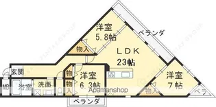 MESSAGE苦楽園三番町【1階】の間取り