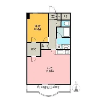 ユアサヴィレッジ【5階】の間取り