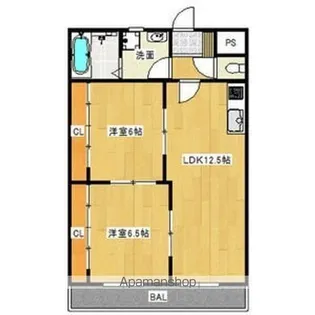 大蔵浅田ビル【202号室】の間取り