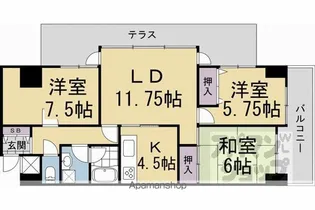パークテラス桃山【320号室】の間取り