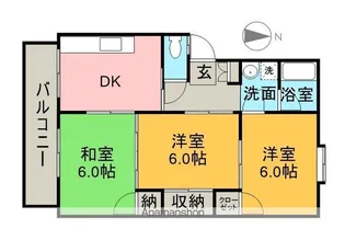 レジデンス庄内Ⅱ【213号室】の間取り