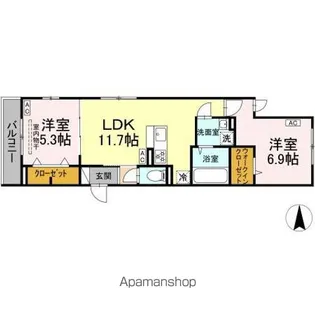 セレスティア北小岩III【2階】の間取り