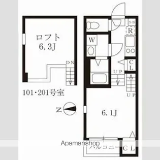 ハーモニーテラス愛知町【1階】の間取り