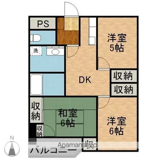 プライムハイツR・K【4階】の間取り