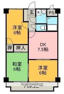 ヴェルヌーヴF・M【3階】の間取り