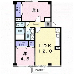 パティオ沙羅【1階】の間取り