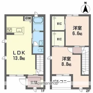 ディアス・パルモ一色【2号室】の間取り