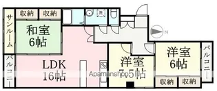 サンビレッジ円山【206号室】の間取り