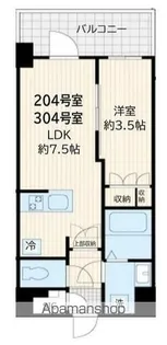 アルカンシエル新宿大京町【204号室】の間取り