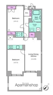 レジディア六本木檜町公園【1階】の間取り