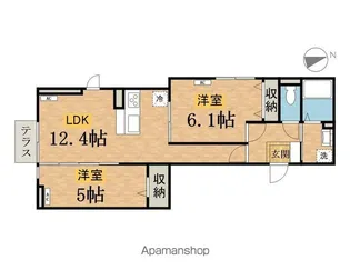 Dフラット台町【1階】の間取り