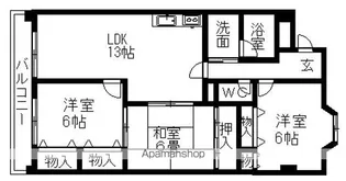 ビューラーあけぼの【403号室】の間取り