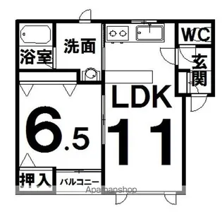 K&KコーポラスH【H202号室】の間取り