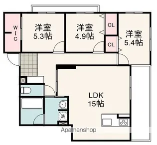 VIOLA桜橋【301号室】の間取り