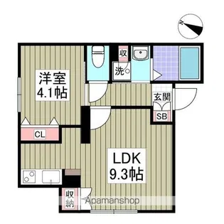 ルネコート西新宿五丁目Ⅲ【4階】の間取り