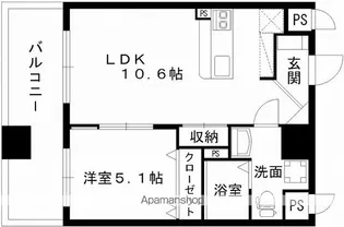 レジディア熊本辛島【4階】の間取り