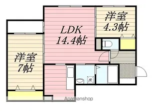 CASA MIYANOMORI【2階】の間取り