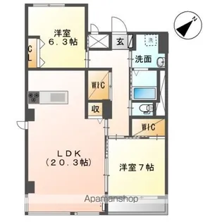 サニーコート安倍【5階】の間取り