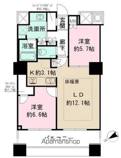 ザ・パークハウス西新宿タワー60【14階】の間取り