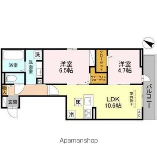 ルミエールドゥース【1階】の間取り