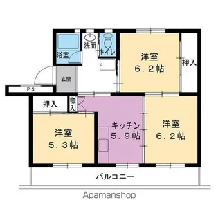 ビレッジハウス神岡1号棟【107号室】の間取り