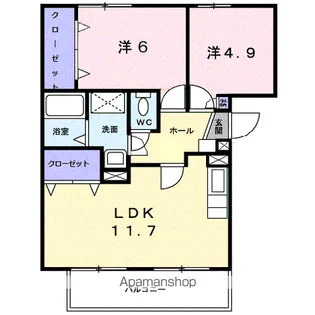 メナージュ杉戸【3階】の間取り
