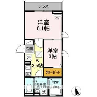 グランメール聖蹟【1階】の間取り