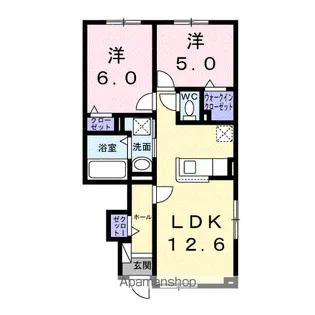 ローブ クレイル【1階】の間取り
