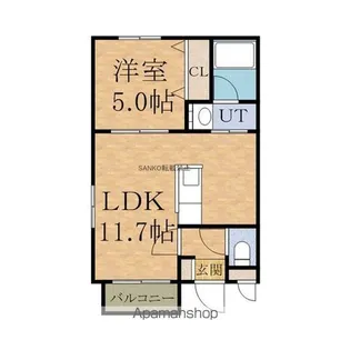 オルセー厚別中央ⅡA棟【3階】の間取り