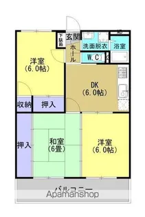 サンハイツ東A棟【3階】の間取り