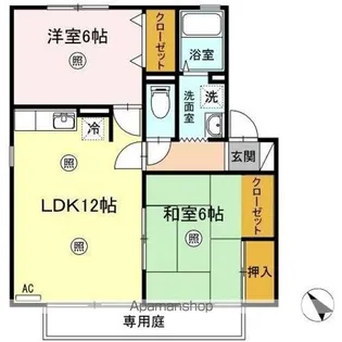 コスモハイツ B棟【1階】の間取り